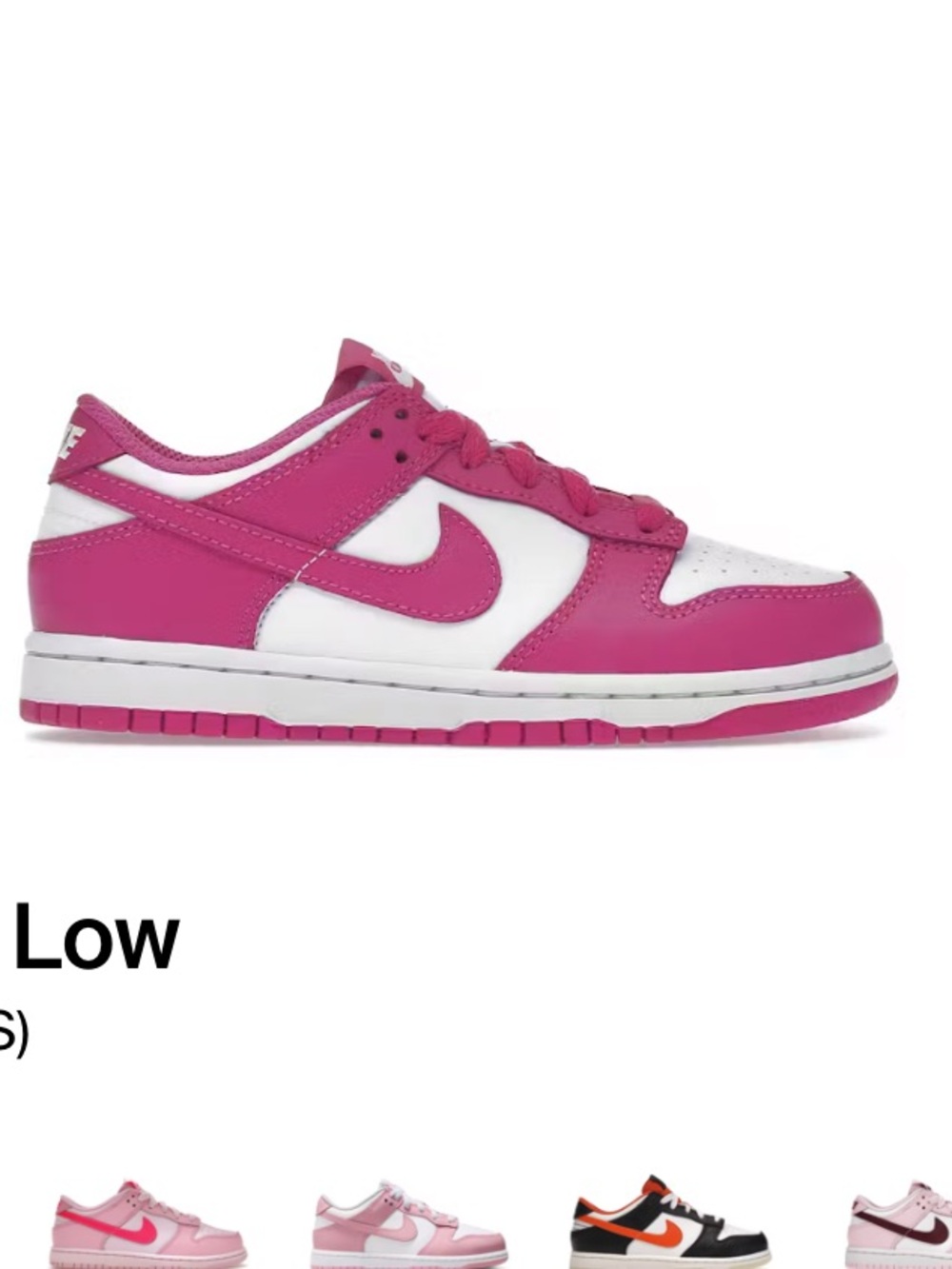 Nike Kids Low-Top Sneakers in Pink and White